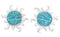 Southwest Turquoise Sterling Silver Sun Inlay Post Earrings AW68292